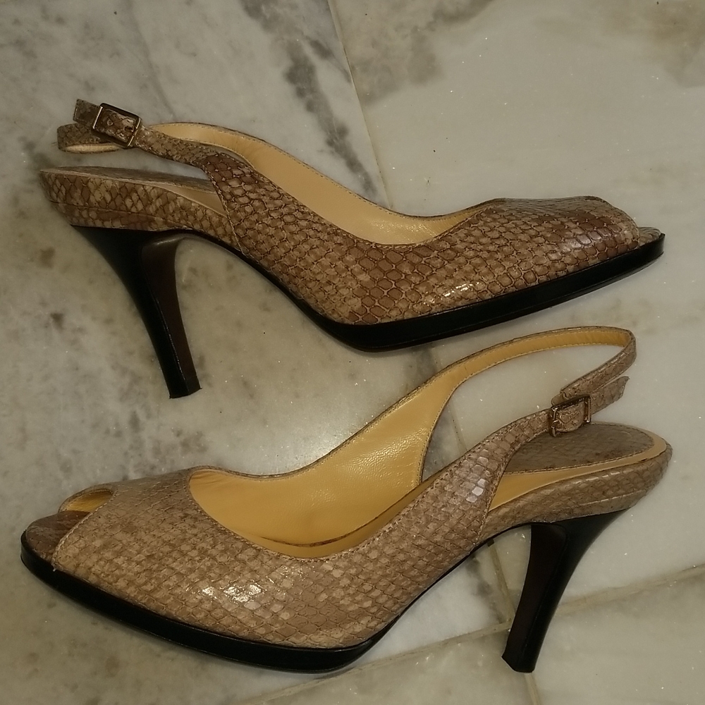 Cole Haan Nike Air Carma Snakeskin Sandals Heels Size 7 - Picture 4 of 6